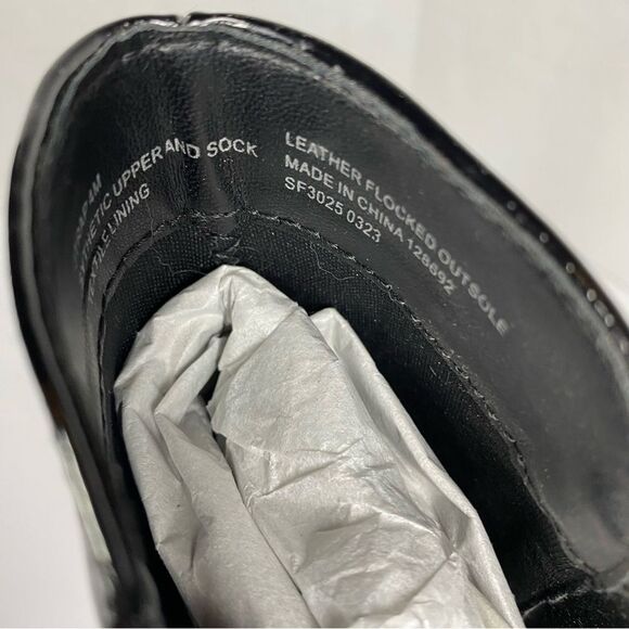 Steve Madden Boots Girls Trap Black Patent Leather Side Zip Glitter Chunky 4 - Picture 12 of 12